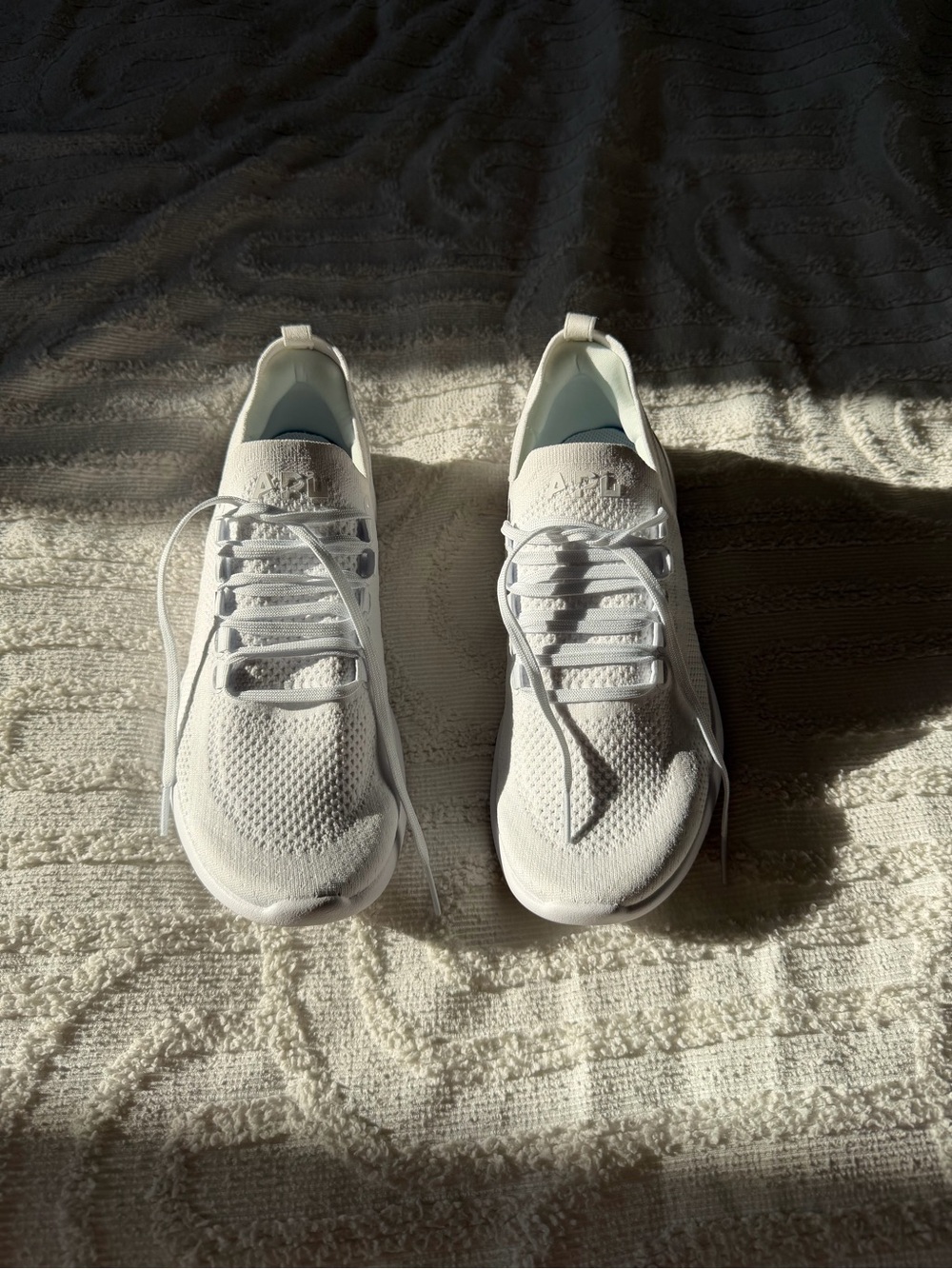 APL Men's White Knit Athletic Sneakers